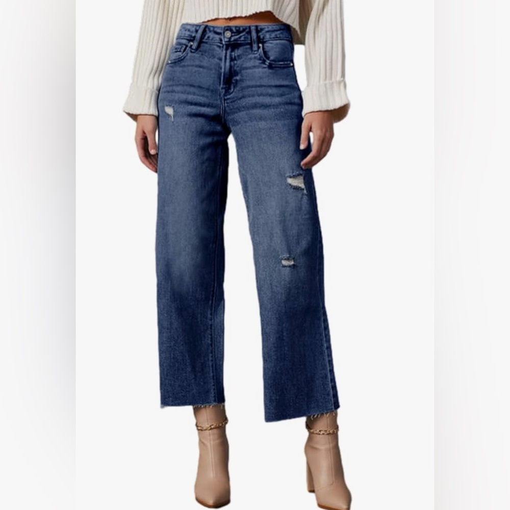 Dokotoo Womens High Waist Baggy Jeans Wide Leg  Jeans | Stretch Denim Pants SZ14